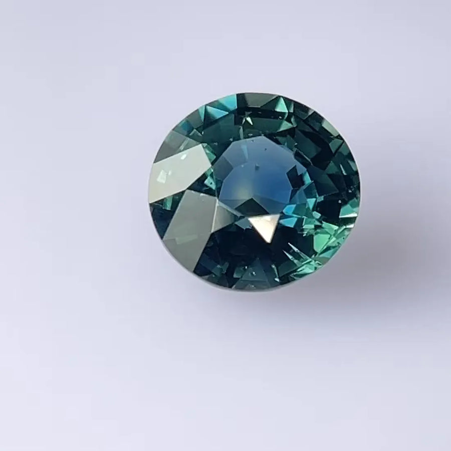 3.57ct Round Natural Sapphire (Colour Teal, Clarity Eye Clean, Cut Faceted)