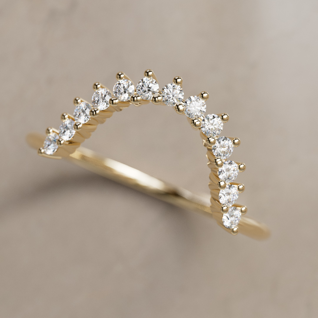 Unni Lab Created Diamond Stacked Wedding Ring