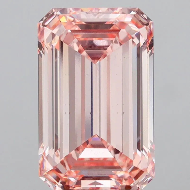 5.03ct Emerald Lab Grown Diamond (Colour Fancy Intense Pink, Clarity VS1, IGI Certified)