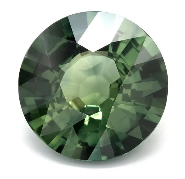 5.19ct Round Natural Sapphire (Colour Green, Clarity Eye Clean, Cut Faceted)
