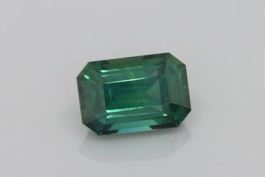 5.23ct Emerald Natural Sapphire (Colour Teal, Clarity Eye Clean, Cut Faceted)