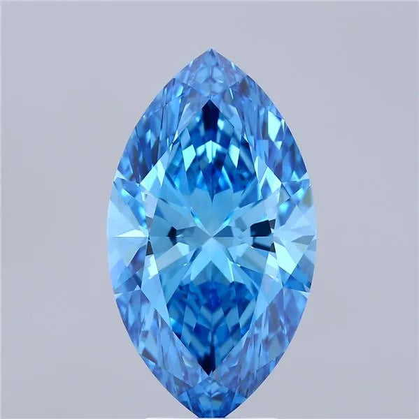 5.39ct Marquise Lab Grown Diamond (Colour Fancy Vivid Blue, Clarity VVS2, IGI Certified)