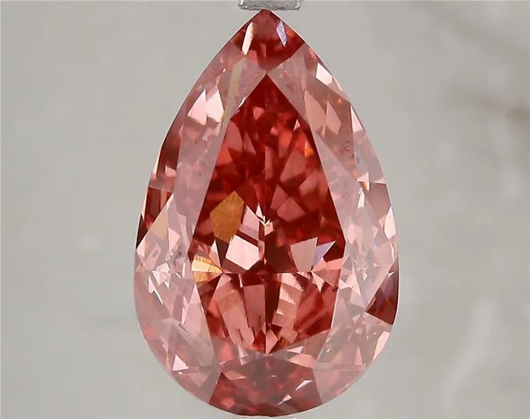 5.51ct Pear Lab Grown Diamond (Colour Fancy Vivid Brownish Pink, Clarity VS2, IGI Certified)