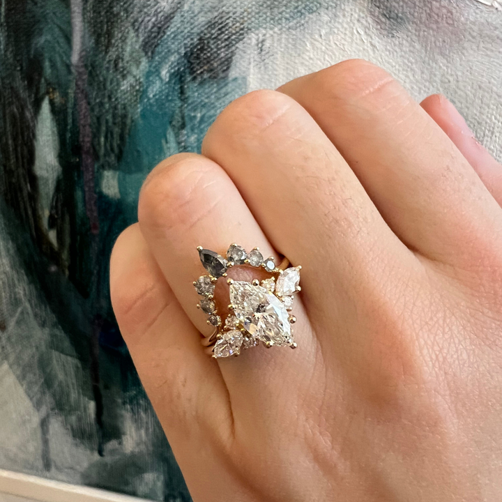 Elain Marquise Lab Diamond Unique Fantasy Engagement Ring (Ready to Ship)