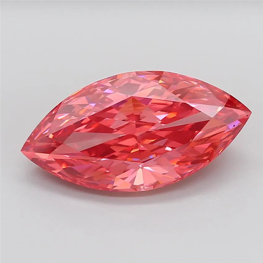 8.10ct Marquise Lab Grown Diamond (Colour Fancy Vivid Reddish Pink, Clarity VS2, IGI Certified)