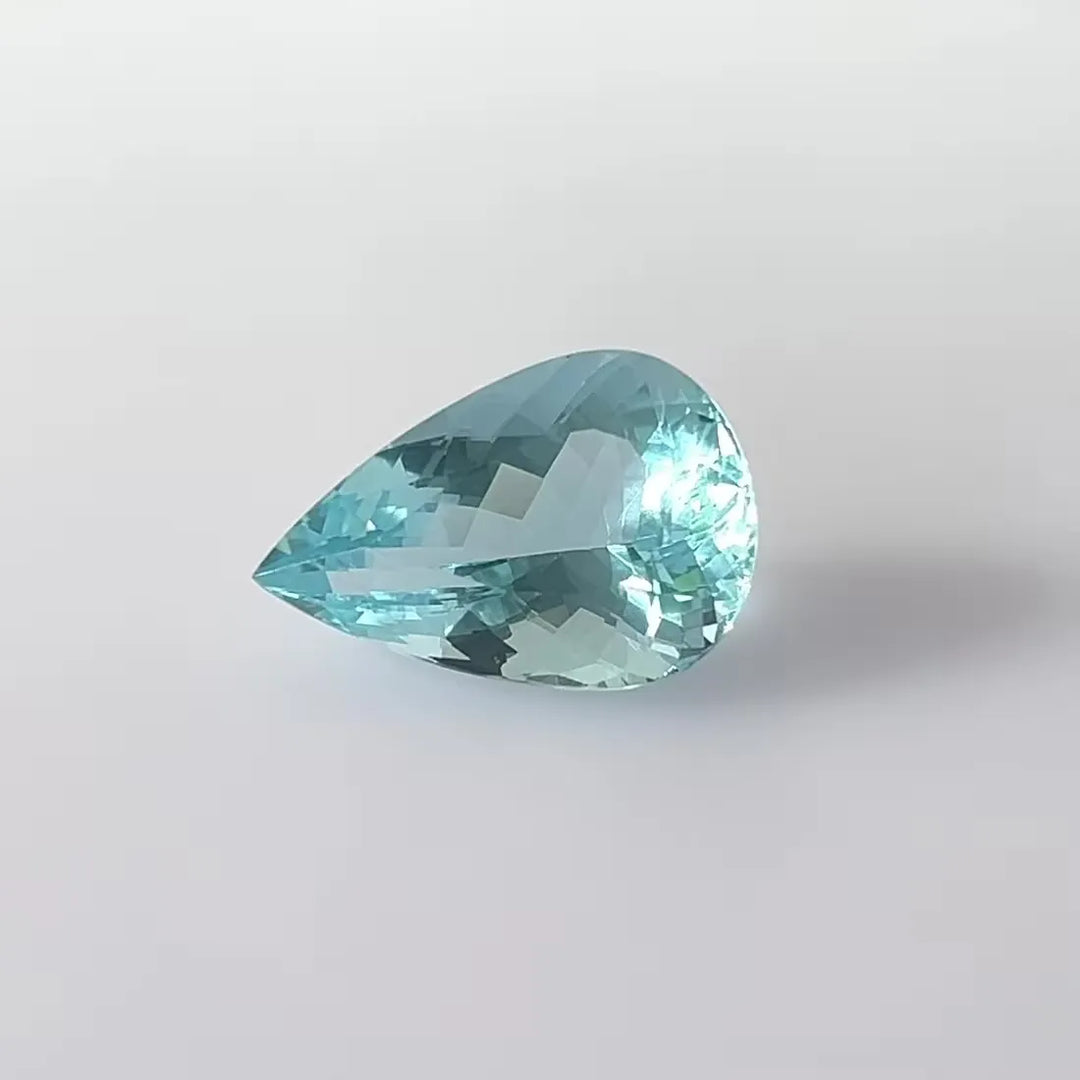 9.27ct Pear Natural Aquamarine (Colour Blue, Clarity Eye Clean, Cut Faceted)