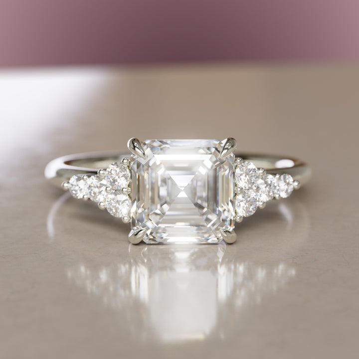 Aster Asscher Cut Lab Diamond Modern Unique Engagement Ring (Setting Only)