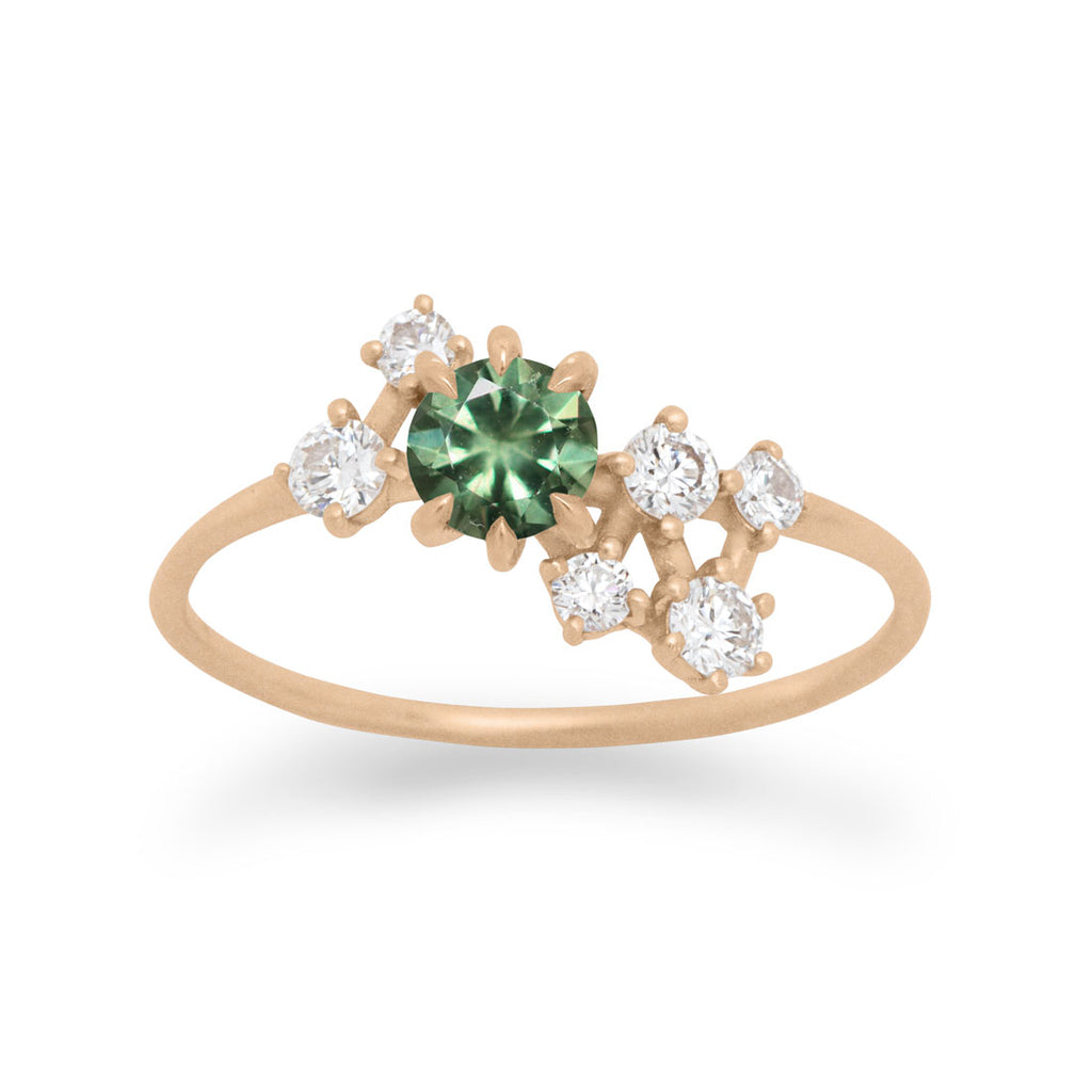 Andromeda Green Sapphire Ring