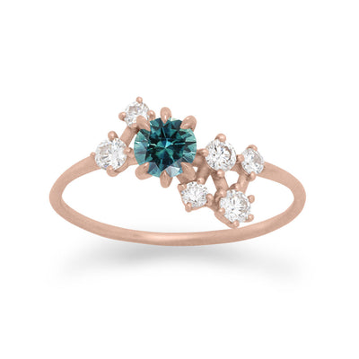 Andromeda Teal Sapphire Ring