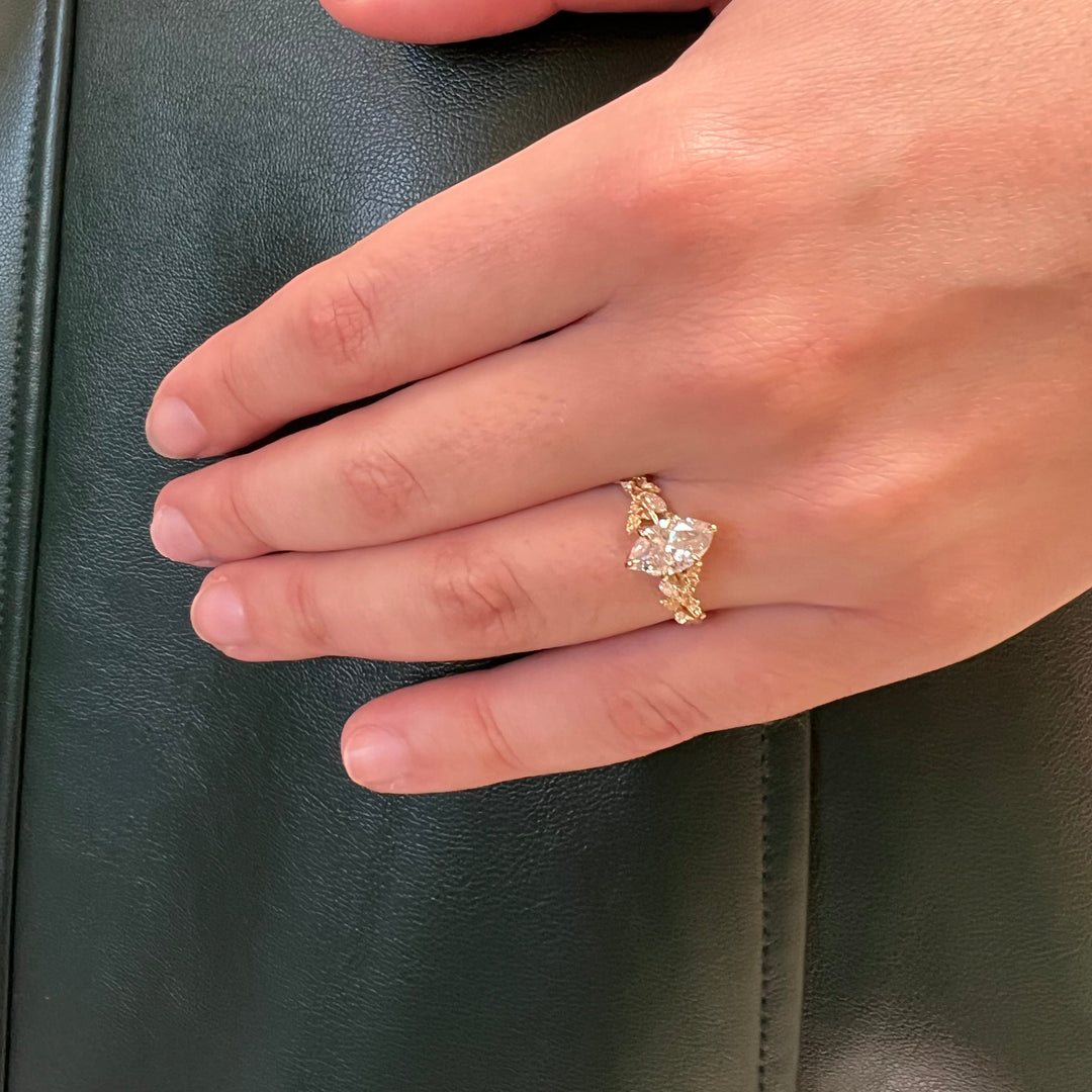 Rosenholz Marquise 1 Ct Nebeliger Diamant Verlobungsring (Versandbereit)