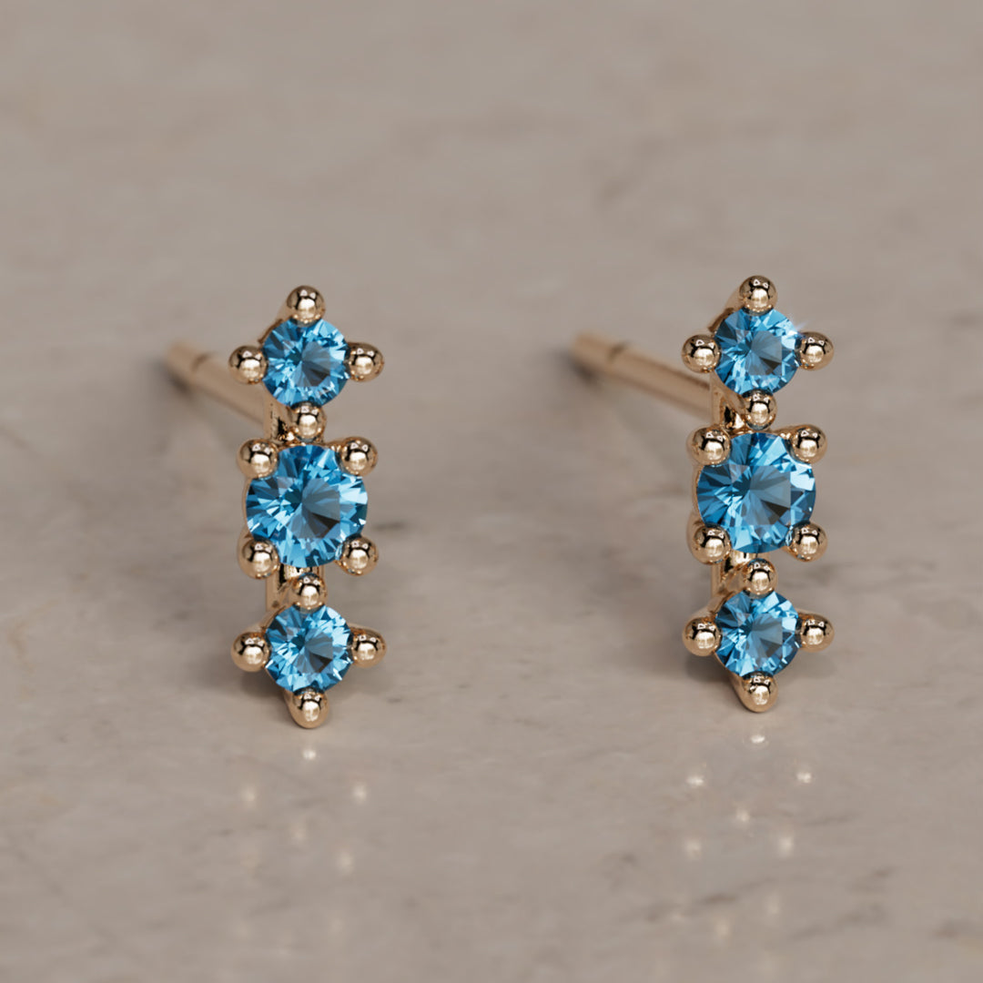December Birthstone Topaz Earrings Thalia Studs