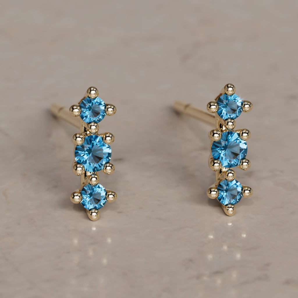 December Birthstone Topaz Earrings Thalia Studs By Valley Rose