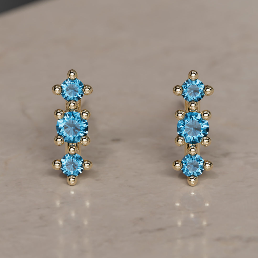 December Birthstone Topaz Earrings Thalia Studs
