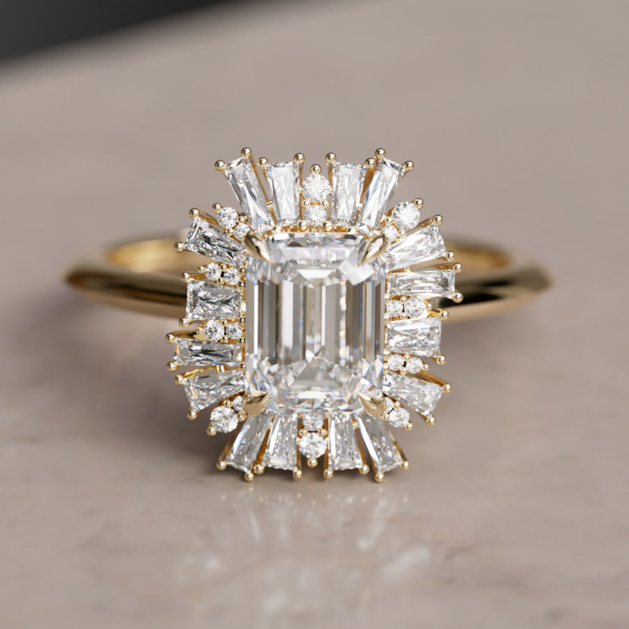 Elowen Diamond Vintage Fantasy Halo Engagement Ring By Valley Rose