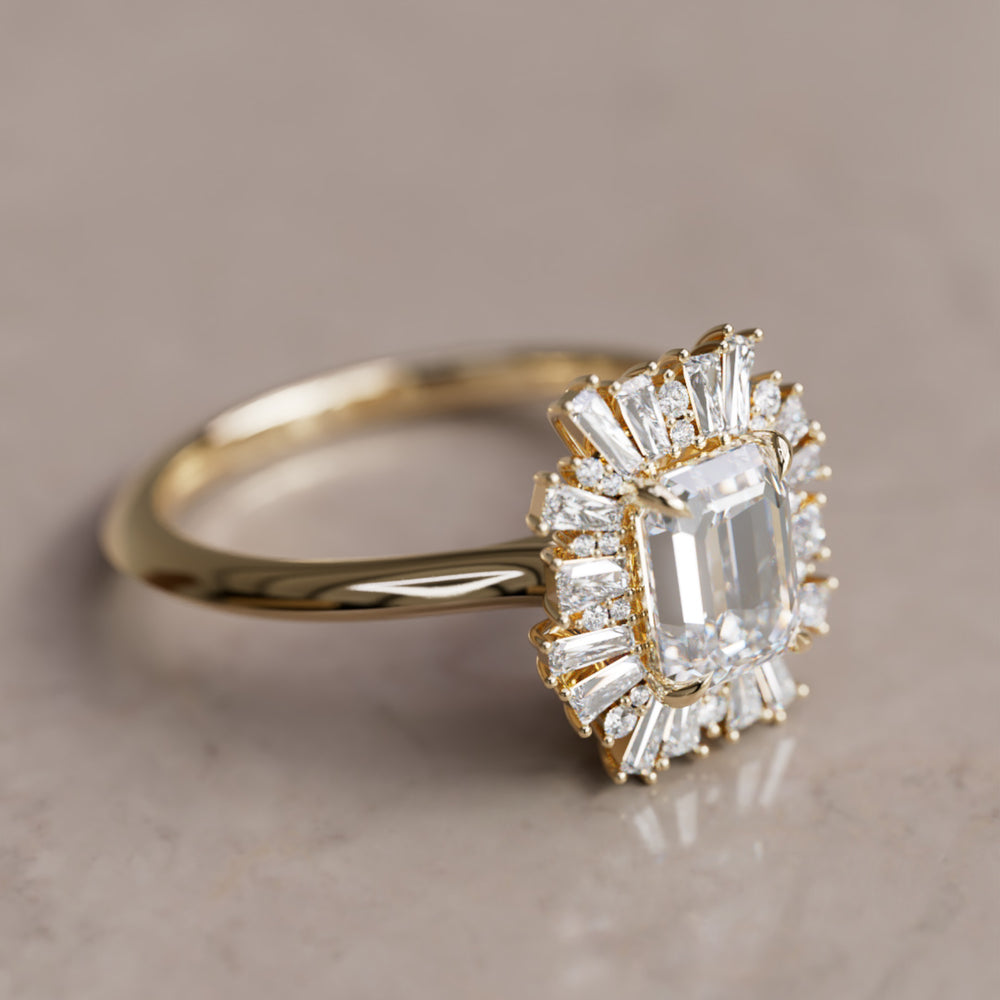 Elowen Diamond Vintage Fantasy Halo Engagement Ring By Valley Rose
