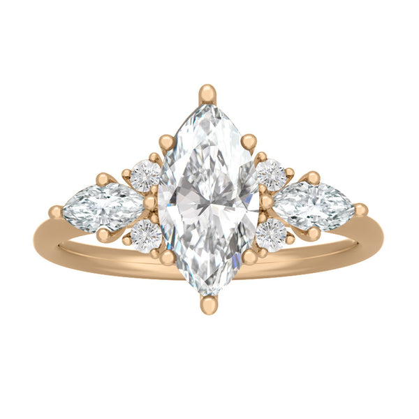 Marquise Lab Diamond Fantasy Fairytale Engagement Ring