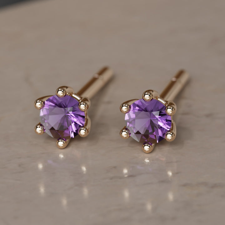 Birthstone Earrings: February Amethyst