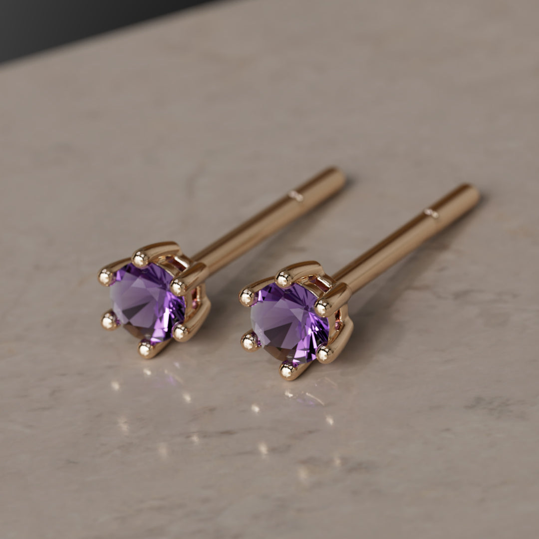 Birthstone Earrings: February Amethyst