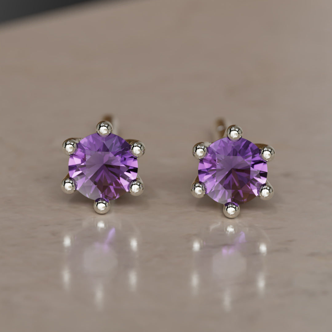 Birthstone Earrings: February Amethyst