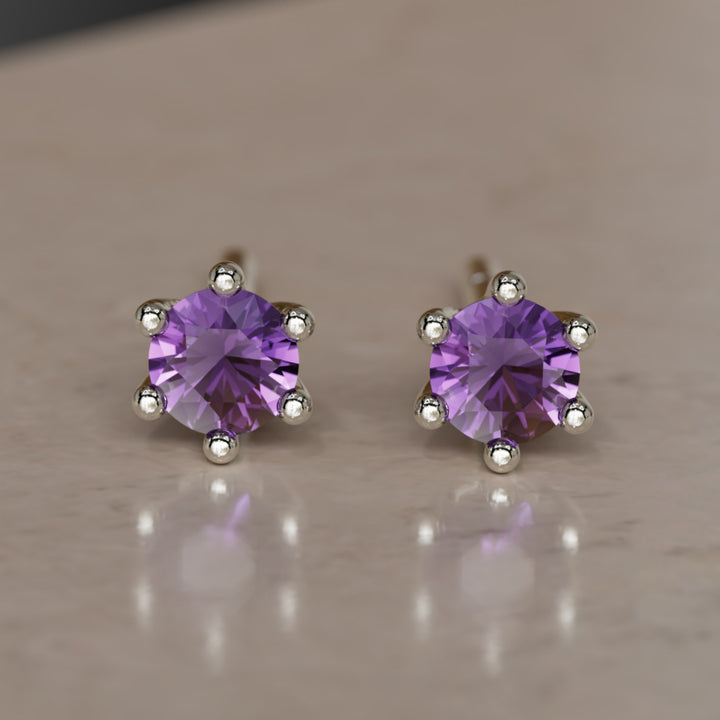 Birthstone Earrings: February Amethyst
