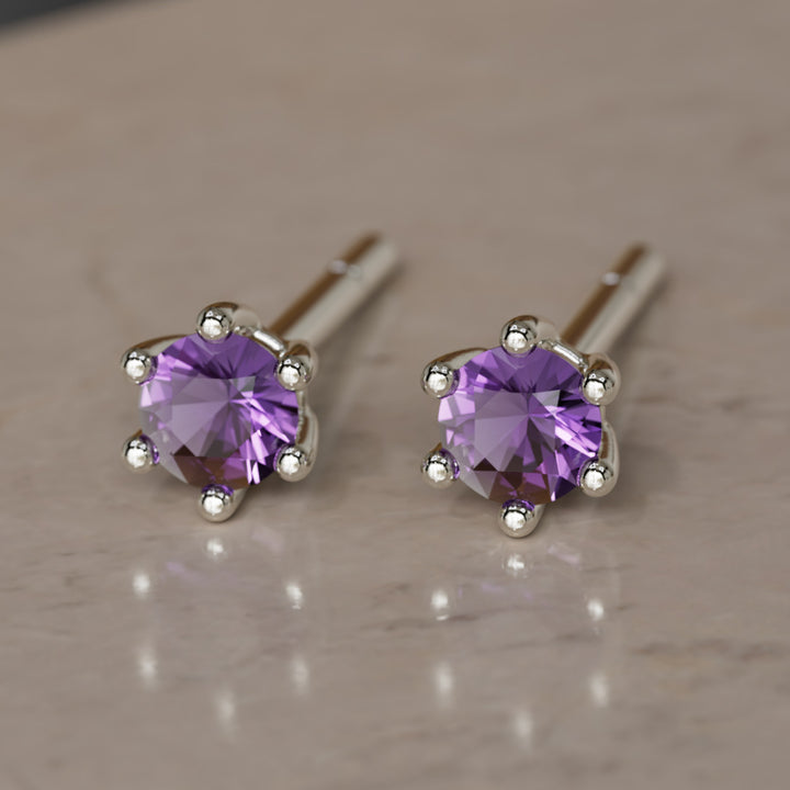Birthstone Earrings: February Amethyst