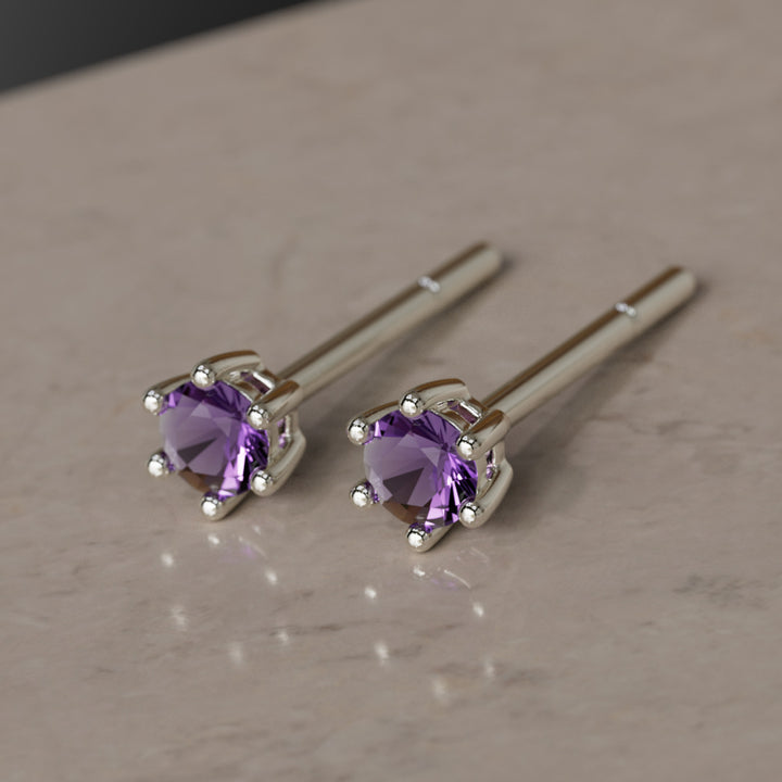 Birthstone Earrings: February Amethyst