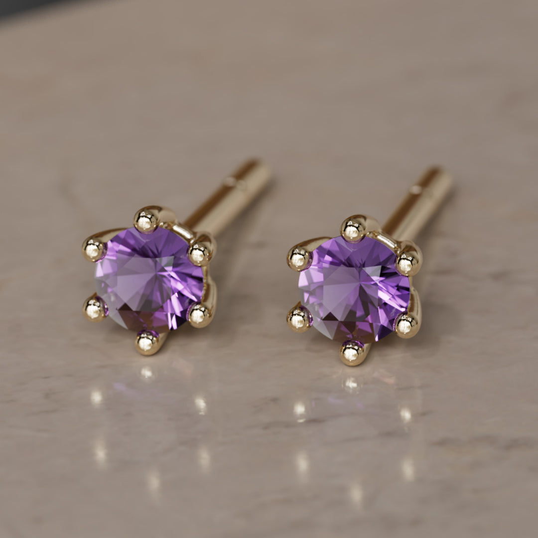 Birthstone Earrings: February Amethyst