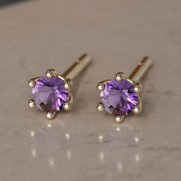 Birthstone Earrings: February Amethyst
