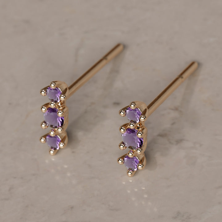 February Birthstone Amethyst Earrings Thalia Studs