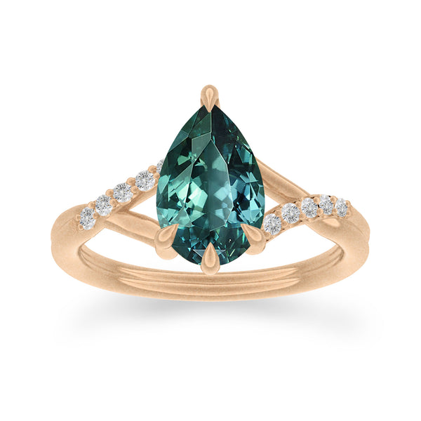 Fantasy Pear Sapphire Crossover Engagement Ring by Valley Rose