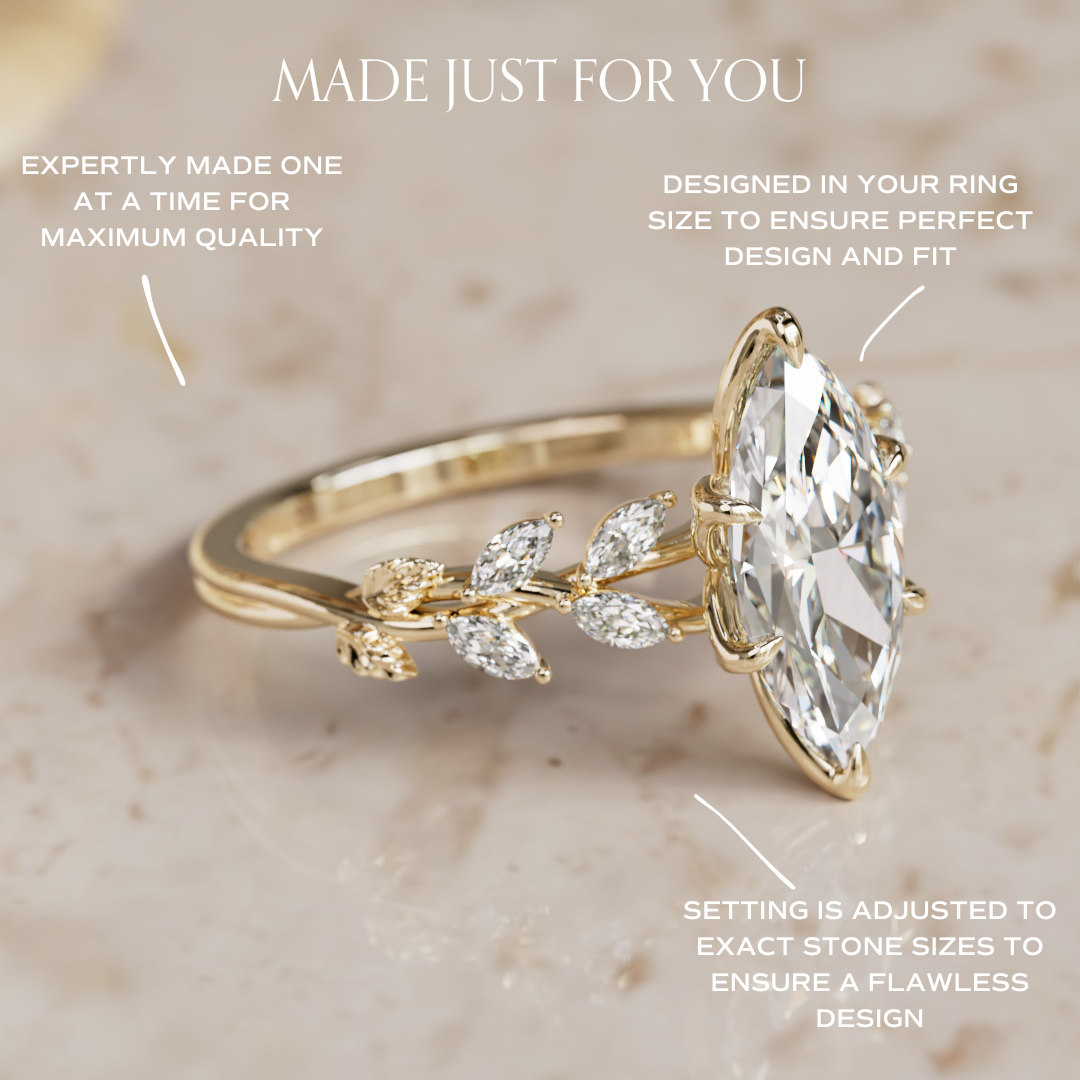 Farren Marquise 1,5 Karat E VVS2 Labor-Diamant Verlobungsring (Versandbereit)