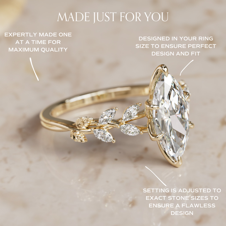 Farren Marquise 1,5 Karat E VVS2 Labor-Diamant Verlobungsring (Versandbereit)