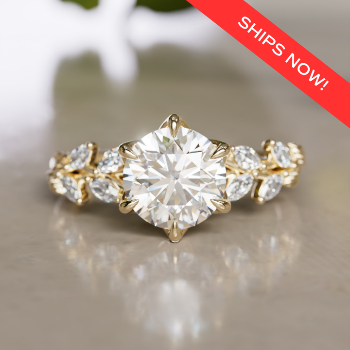 Farren Marquise 1,5 ct E VVS2 Laboratoriediamant Forlovelsesring (Klar til Afsendelse)