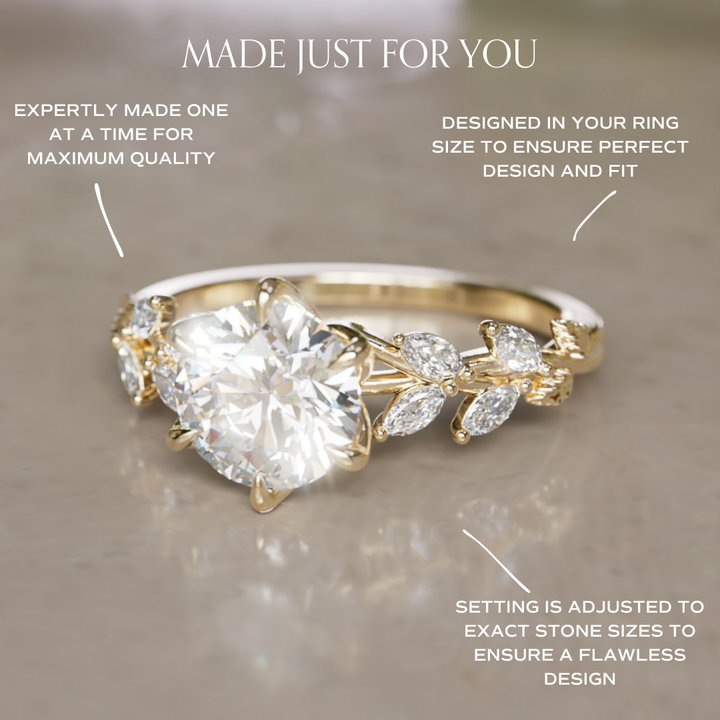 Farren Marquise 1,5 ct E VVS2 Laboratoriediamant Forlovelsesring (Klar til Afsendelse)