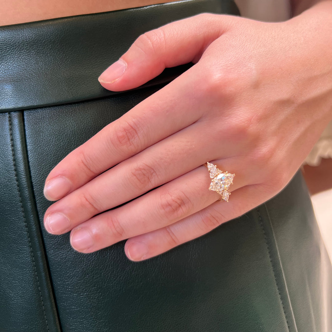 Elain Marquise Lab Diamond Unique Fantasy Engagement Ring (Ready to Ship)