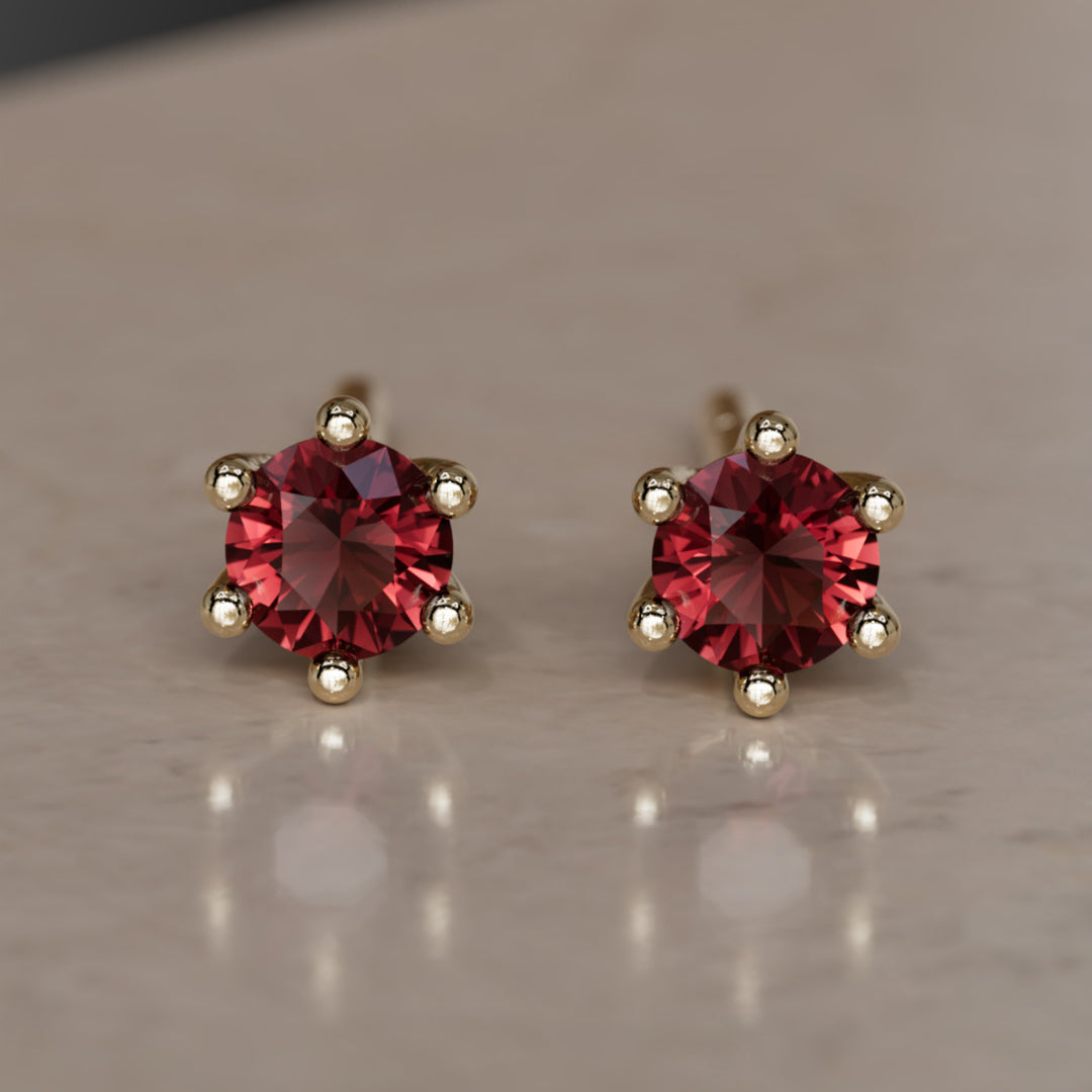 Birthstone Earrings: January Garnet