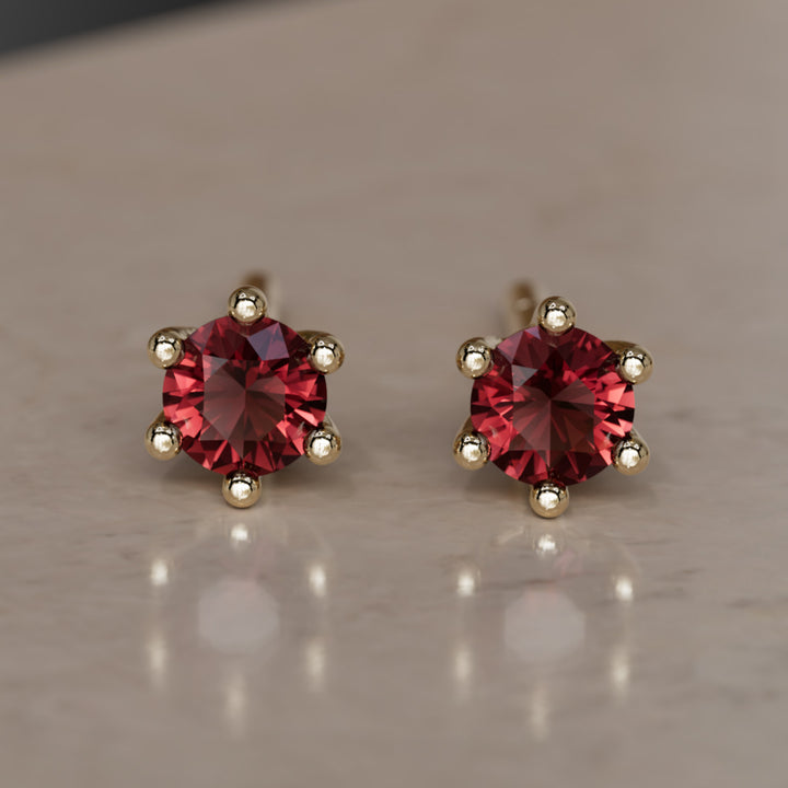 Birthstone Earrings: January Garnet