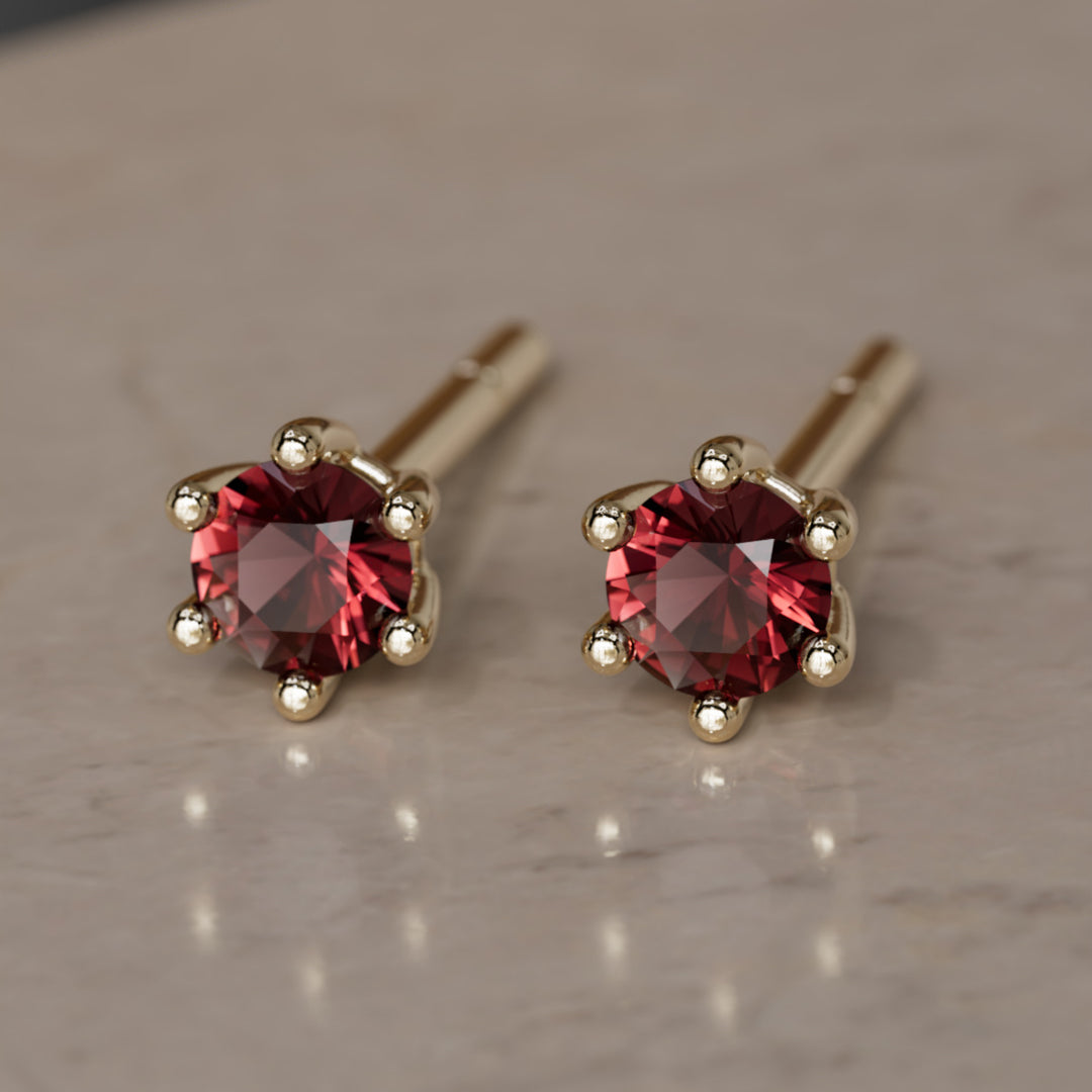 Birthstone Earrings: January Garnet