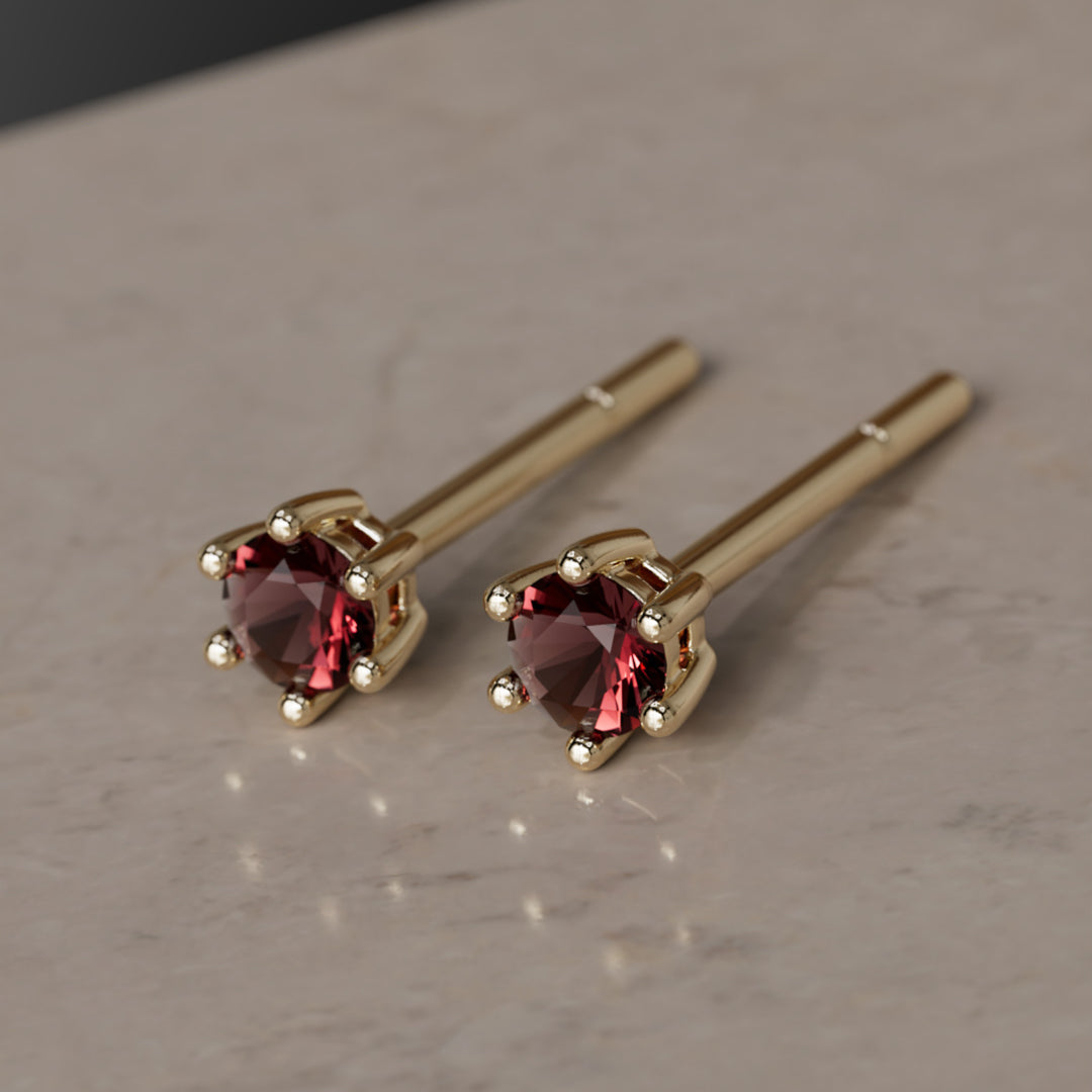 Birthstone Earrings: January Garnet