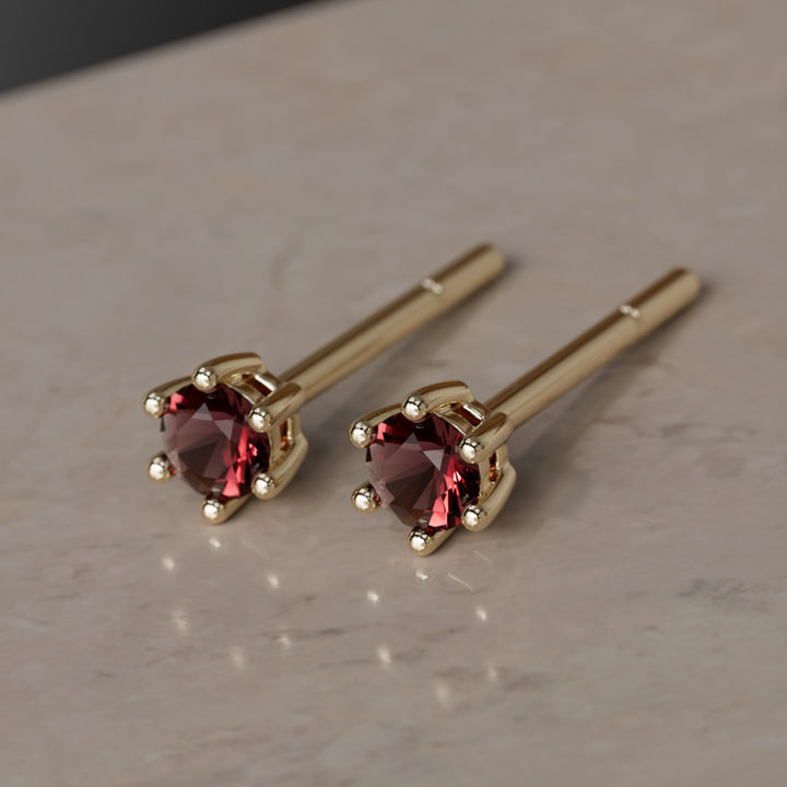 Birthstone Earrings: January Garnet