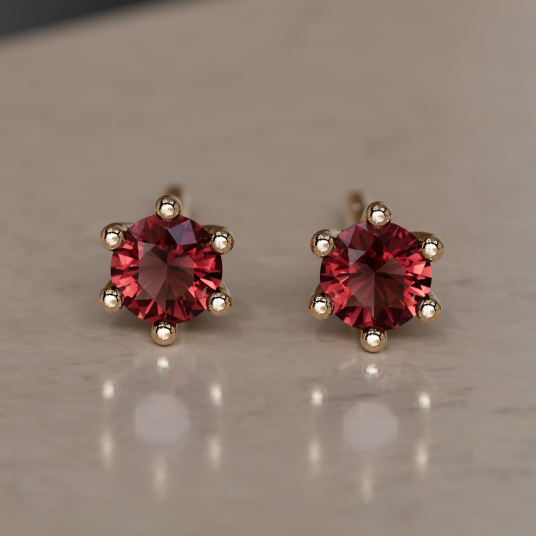 Birthstone Earrings: January Garnet