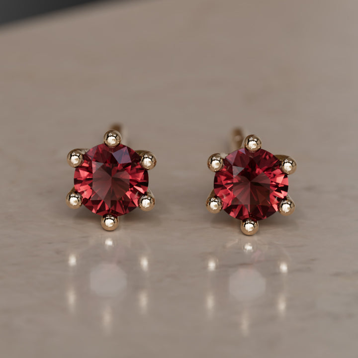 Birthstone Earrings: January Garnet