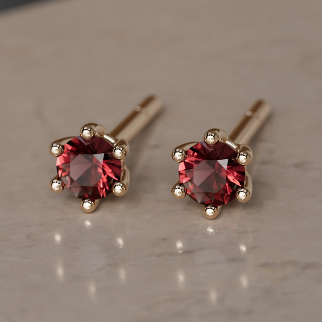 Birthstone Earrings: January Garnet