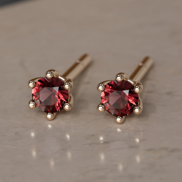 Birthstone Earrings: January Garnet