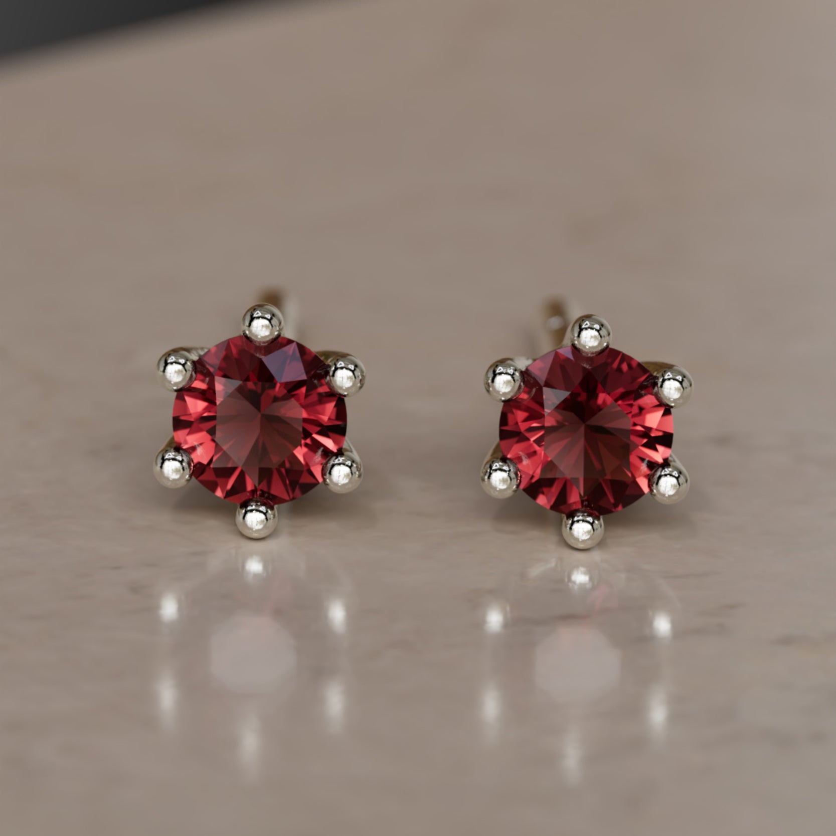 新品POTETE Birth month stone clip Jan Apr January Birthstone Gold Earrings, Garnet Gold Studs – Valley Rose
