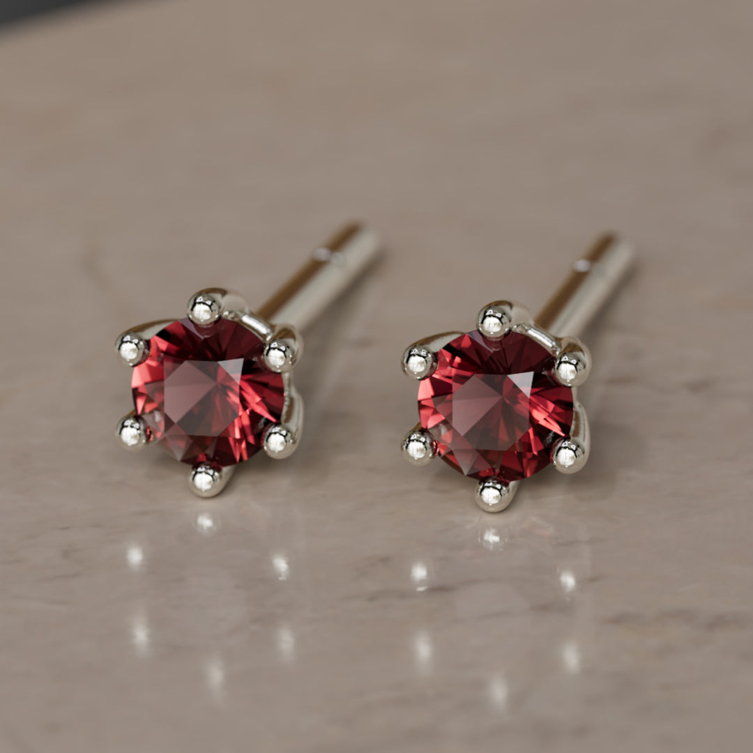 Birthstone Earrings: January Garnet