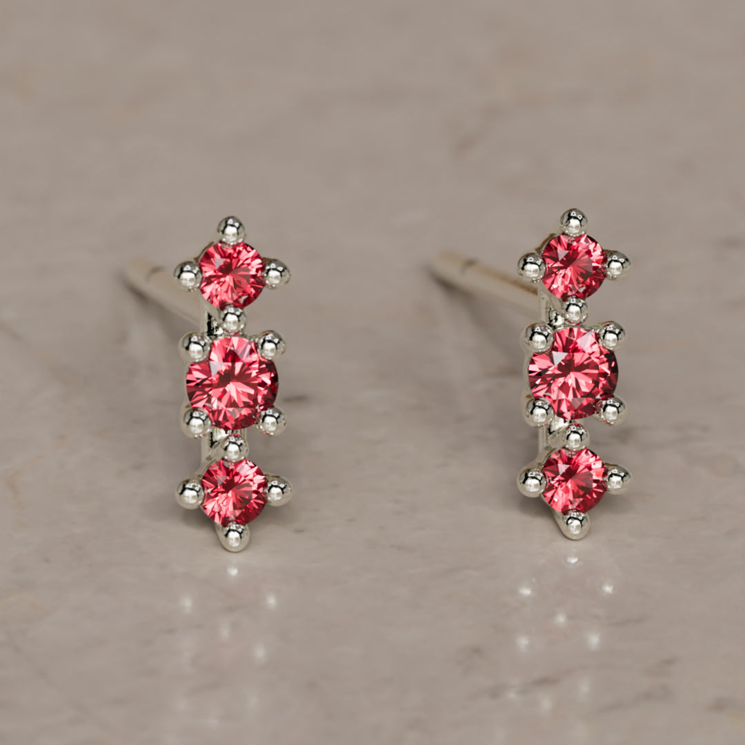 July Birthstone Ruby Earrings Thalia Studs