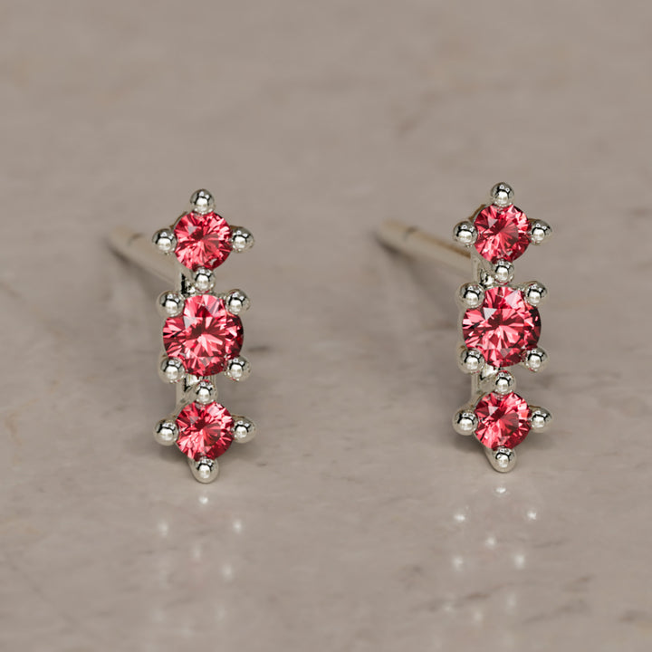 July Birthstone Ruby Earrings Thalia Studs