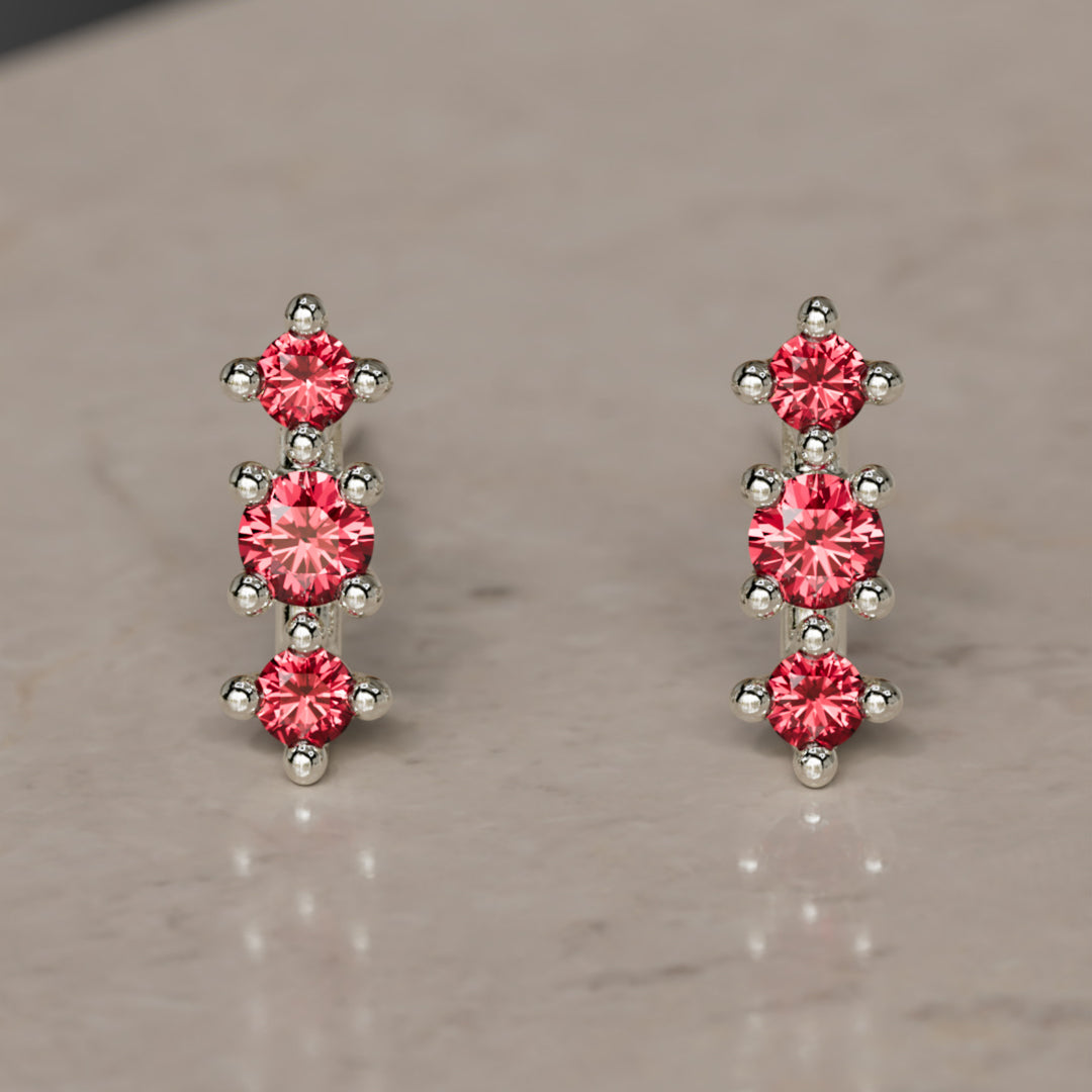 July Birthstone Ruby Earrings Thalia Studs