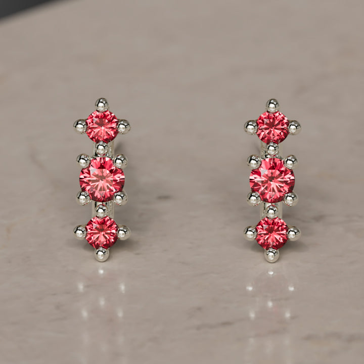 July Birthstone Ruby Earrings Thalia Studs